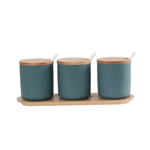 Nordic Keramic Seasoning Jar Spice Box Set Haushaltssalz MSG Shaker Zuckerschale Pfeffer Rack kreative Aufbewahrung Flasche Küchenwerkzeug