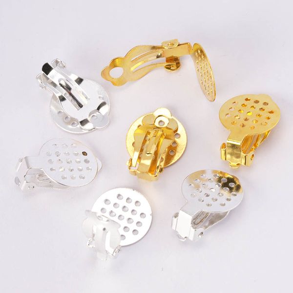 Clip auricolari da 50 pezzi/lotto Falma in bianco Orecchini in bianco che impostano Base Fit Cabochons Cabochons Gioielli fai -da -te Fare reperti di componenti