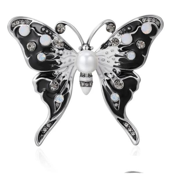 Pins Broschen Wiener Emaille Butterfly Brosche Farbversestone Nachahmung Perlen Insekt Bankett Weihnachtsgeschenke Accessoires Schmuck Dr. Dh3ra