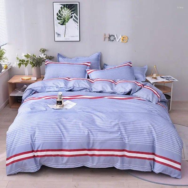 Conjuntos de cama listra conjunta king size tampa de dupla colcha macia travesseiro simples para casa única produto doméstico único