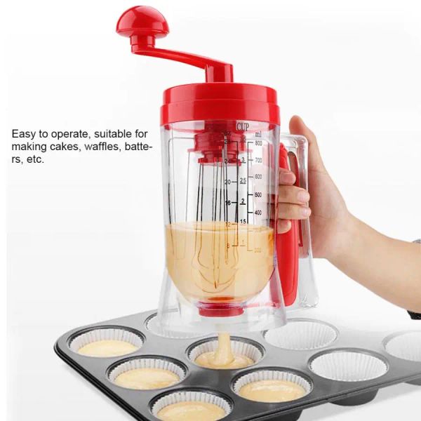 Blender da 800 ml di distributore di pastella manuale pancake cupcake pastella distributore distributore di torte di fruttatore torta al burro crema strumenti di cottura