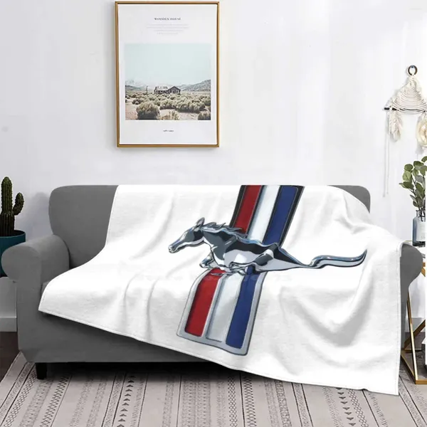 Coperte logo di alta qualità divano comodo divano letto morbido auto coperta americana chiara chiara camion cavaliere scuro