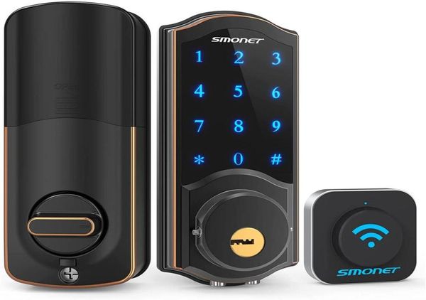 Serratura serra del blocco delle porte wifi smart deadbolt digitale elettronico blocchi di entrata senza chiave senza chiave Bluetooth Workscreen con AlexA2506088