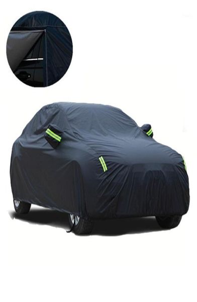 Coperchio di auto completo Waterproof Black Waterned Black Black Snow Sun Dolves Copertura per tonalità UV Coperchio per auto a 7 dimensioni per tutta la stagione19489316