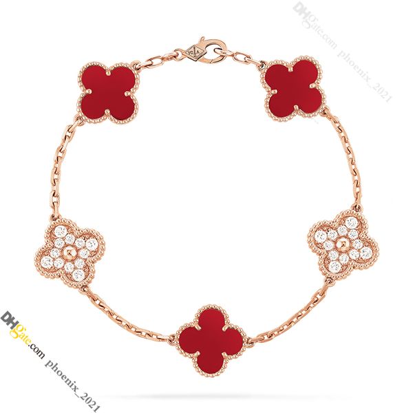 Van Clover Bracciale Diamond Diassista di lusso in oro 18K Bracciale per donne in acciaio in acciaio in acciaio in acciaio oro non si dissolve mai non allergici, oro/argento/rosa, negozio/21621802