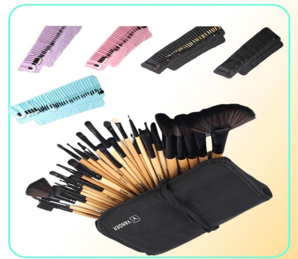 32pcs Set Set Professional Make -up Pinsel Set Foundation Foundation Face Face Shadows Lippenstifte Pulver Make -up Pinsel Cosmetic Kit Werkzeuge Bag6280445