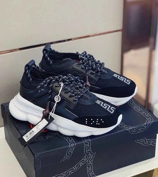 Perfect Men Chain Reaction Sneakers Scarpe in pelle neoprene in pelle Allenatori in pelle tessuto liscio in pelle di pelle liscia quotidiana a piedi casual eu38-45 con scatola