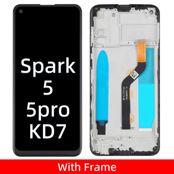 Оригинальный ЖК -дисплей Juvino Original OEM для Tecno Spark 5 / Spark 5 Pro LCD Дисплей экрана KD7 Замена ЖК -экрана с помощью инструментов ремонта