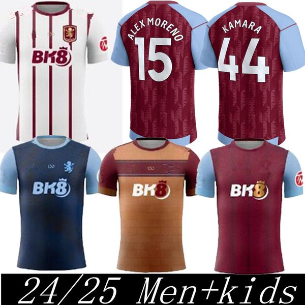 23 24 25 Fußballtrikots Kids Kit Home 2024 2025 Aston Villas Football Shirt Training Fans Spieler Version Camisetas Mings McGinn Buendia Watkins MAILLOT FOOT888