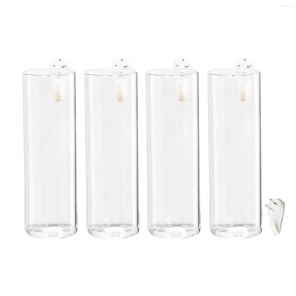 Vasos 4pcs parede suspensa tubos de plantador de flor Planta de arte moderna transparente