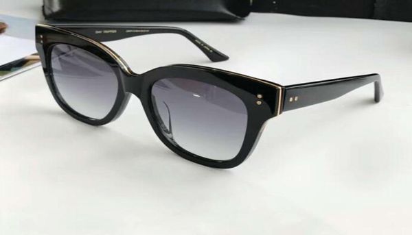 Day Tripper Black Gold Gold Sunglasses for Women Lens Gradiente Cinzento Escuro Gafas de Sol Designer Glasses Suns Shoes New5320912