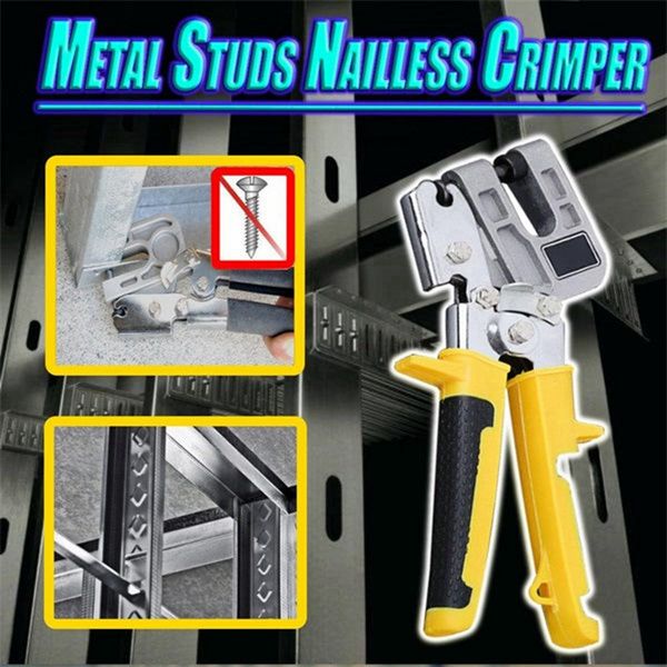Metall Stud Crimper Aluminiumlegierung Decken Deckenstanzzellen Pflaster Trockenbauwerkzeuge zum Befestigen von Metall -Doppelhandkielzange