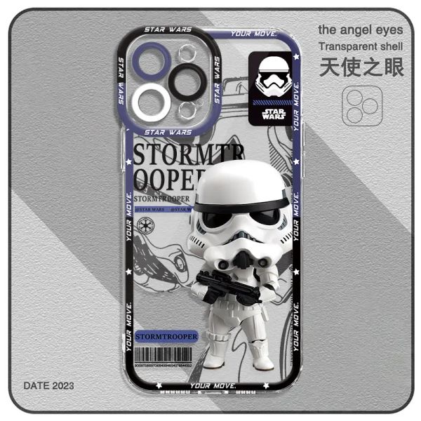 Custodia per il telefono trasparente per iPhone 15 11 14 Pro Max 13 12 Mini XR XS 8 7 6 6S Plus Funda S-Star W-War Cool