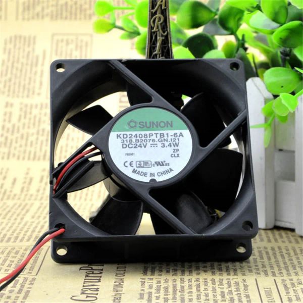 Soğutma Sunon 8025 80mm Sunucu Soğutma Fanı 24V 3.4W 0.14A Bilgisayar Kılıfı Fan KD2408PTB16A 2pin ile Çift Bilyalı Yatak