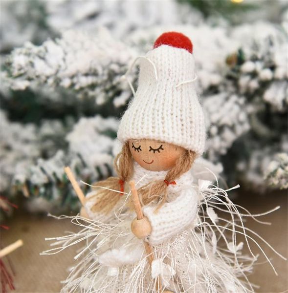 Decorazione natalizia da ragazza in legno Cappello Scarf Ski Ornament Decorazioni per famiglie a sospensione per la famiglia Girl Child Nail Gift7495761