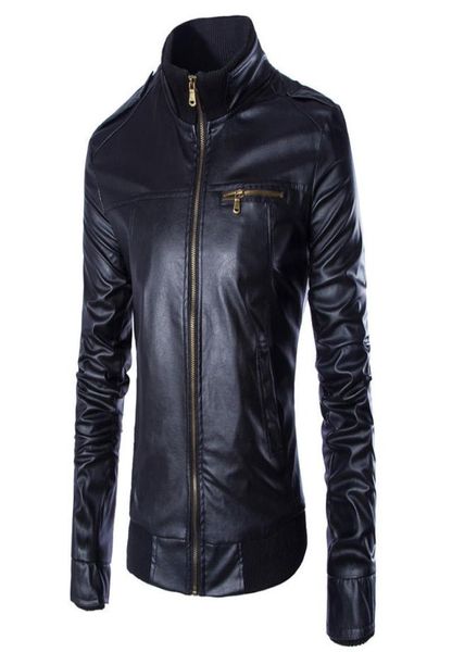 Ganz neue Pu Leder Jacke Männer Blouson Moto Cuir Herren Windschutz Motorrad Biker Jacke Jaqueta de Couro Veste Cuir Homme Y08877085