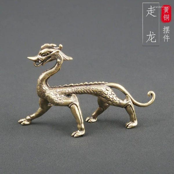 Brincos de colar Set Set Brass Dragon Top Top Top Antigo Qinglong Tea Pet