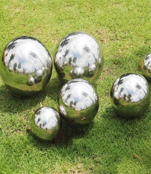 90mm250mm AISI 304 Espelho de bola oca de aço inoxidável Espelhado polido e brilhante esfera para a piscina do jardim ao ar livre Ornamento e decoração2532839