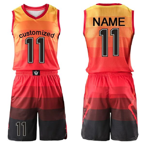 Anpassbare Männer Kinder Frauen Basketball Training Jersey Set leer College Tracksuit Jugend Unisex Basketball Uniformen Anzug 240402