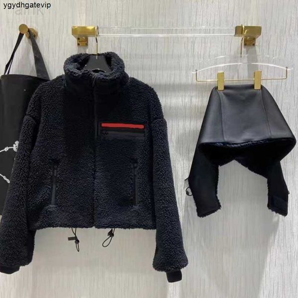 Kadın Lüks Marka Ceket Sherpa Coats Klasik Mektup Kapüşonlu Polar Ceket Sokak Giyim Sıcak Kısa Kısa Kısa Kırmadan Fermuar Hoodie Kadınlar En İyi Moda Tasarımcı S-L