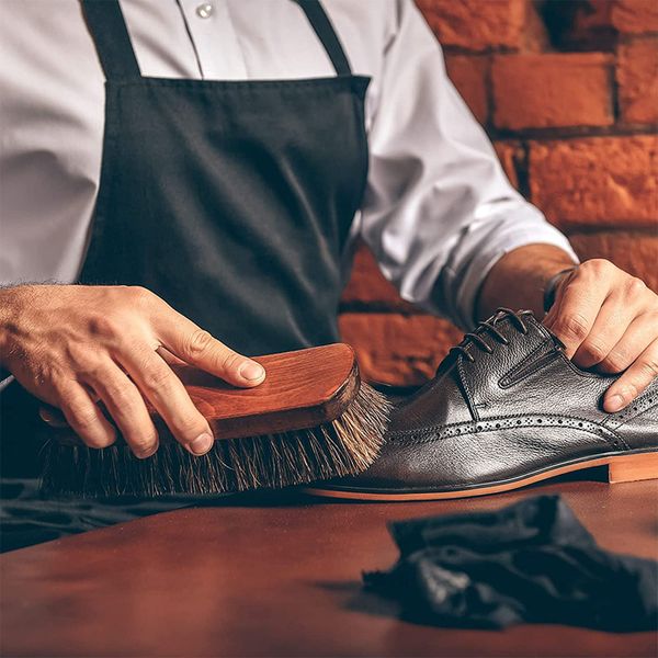2 Paket Masif Ahşap Ayakkabı Fırçası Büyük Deri Ayakkabı Fırçası Set Ayakkabı Fırçası Set Ahşap Saplama Deri Temizleyici ve Polonya Zemin Parlatıcı