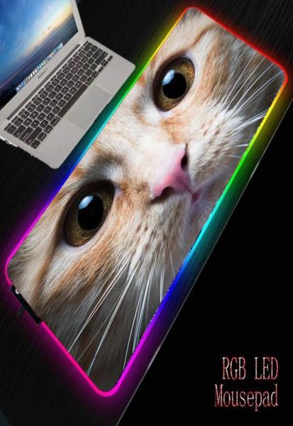 Maus -Pads Handgelenk ruhen MRG Weißes Katze Gesicht großer Mousepad Nonskid Gummi -Republik Gamer Gaming Pad Laptop Notebook Schreibtisch Matte 7498905