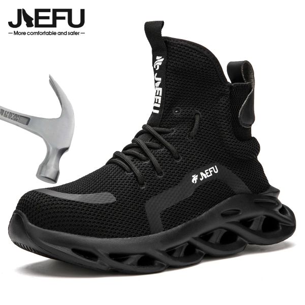 Сапоги Jiefu Steel Toe Work Boots для мужчин Легкие дышащие невозмутимые неразрушимые строительные защитные обувь