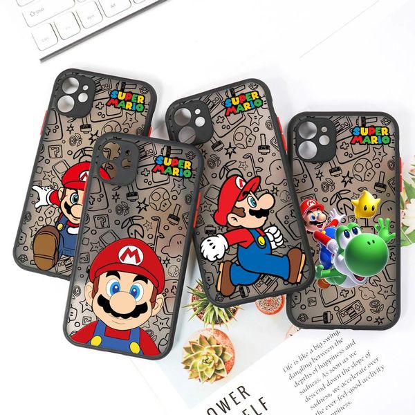 Super-Classic-Marios Bros Clear Case для iPhone 15 14 13 Pro Max 12 11 Pro Se 2020 XS 6 7 8 Plus Luxury Funda Matte Back Cover
