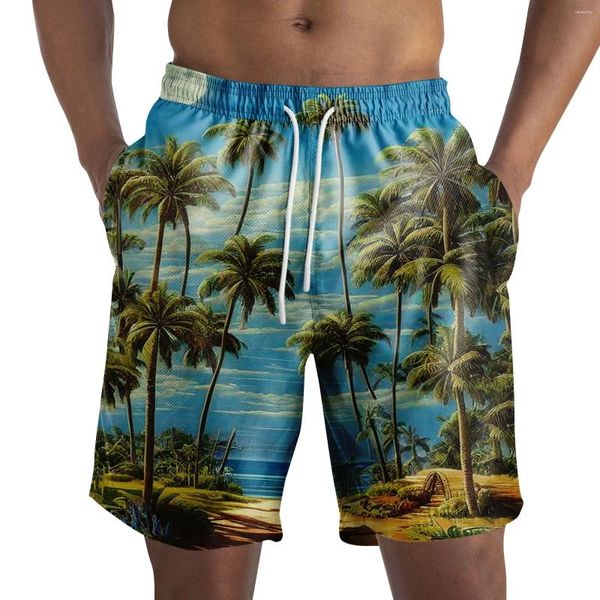 Herren Shorts Sommer Casual Polyester Beachhose für lose Freizeit im Freien atmungsaktive schnelle Trocknungskomfort