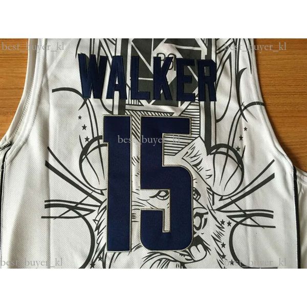 Jersey Kemba Walker #15 UConn Huskies costurou Jersey Hot Basketball