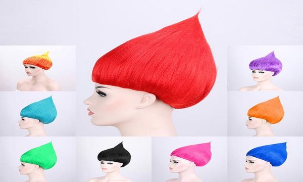 Kids Trolls parrucca costume Cosplay FORNITÀ PARTY COSTRAY WIG Kid Cosplay Party Supplies Trolls Wig KKA70914547910