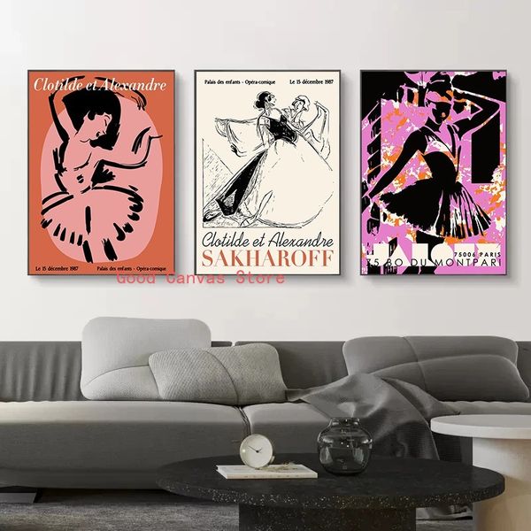 Vintage Ballet Canvas Resim Chicago City Bale Poster ve Baskılar Retro Duvar Sanat Resimleri Oda Ev Stüdyosu Dekoru için Hediyeler