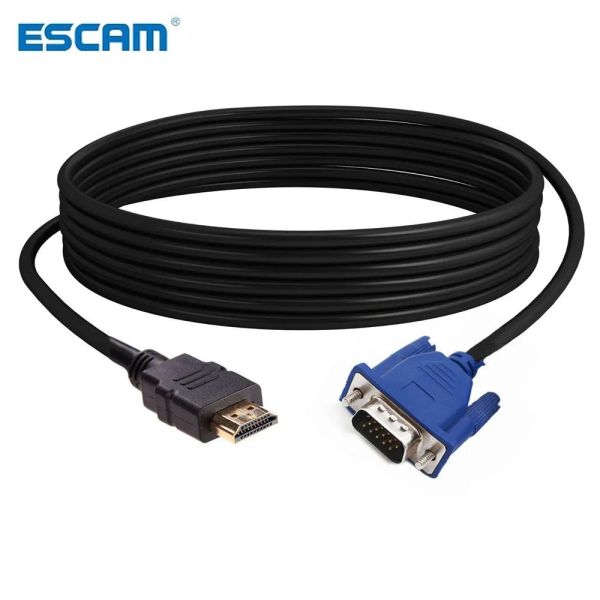 Sistemi 3M/5M/10M Cavo HDMicompatibleto VGA 1080P HD con cavo Audio Adattatore al tappo di dropshipping cavo VGA non slip Desig Antiwear