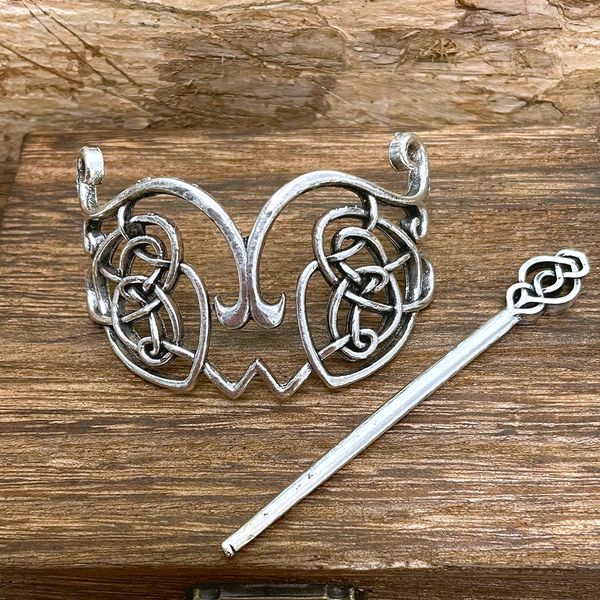 Noble Norse Runs Trinity Celtic Hune Hair Stick Женщины девочки корона Barrettes винтажные этнические тиара ведьма викинги ювелирные изделия