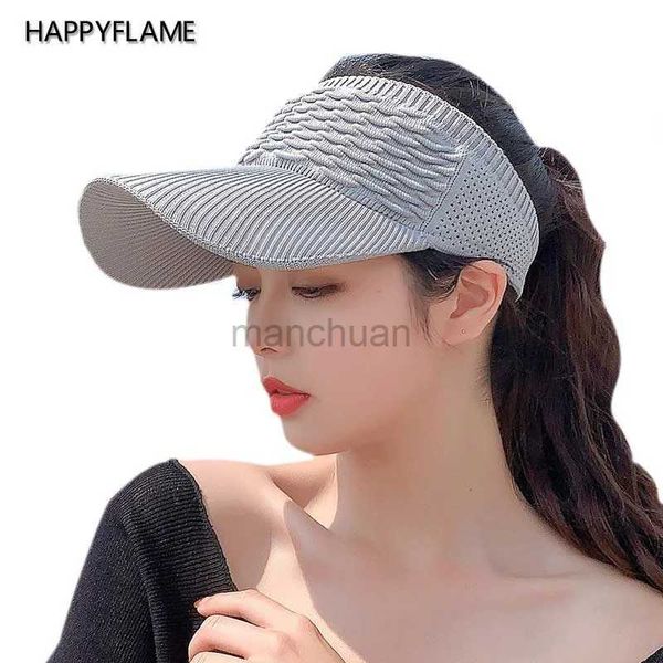 Visors Ballkappen Neu 2021 Frauenkappe Outdoor Sport Baseball Cap atmable leerer Top-Hut-Visor Anti-UV-Sonnenhut-Kappen Mädchen Tennishüte Gorras 24412