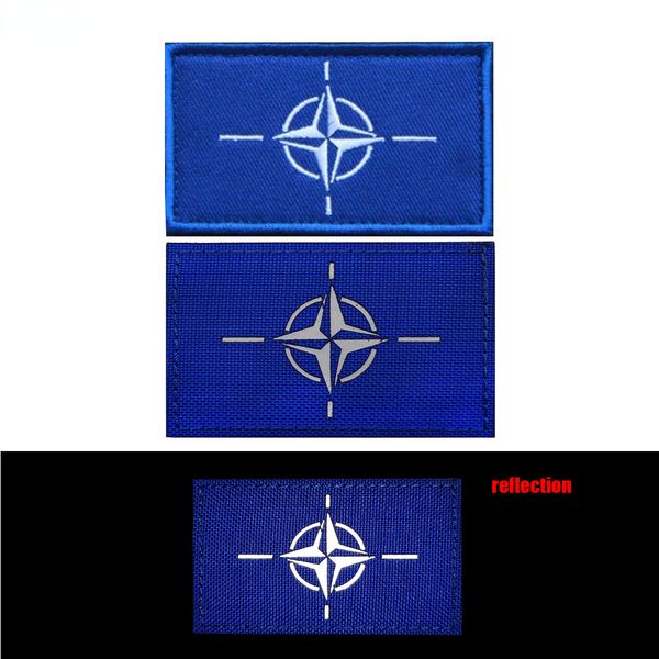 Отан НАТО Флаг Пятна, вышитые накладки на липучки для одежды военная тактическая вышивка.