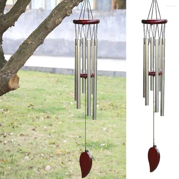 Estatuetas decorativas de decoração de carrilhão de vento tubo de alumínio para decoração de pátio de jardim melodia melodia ao ar livre para presente de aniversário metal