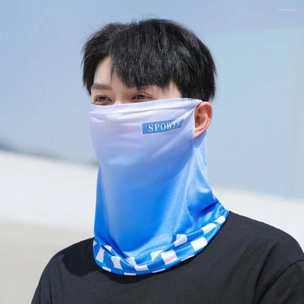 Eşarplar Mektup Yaz Güneş Koruyucu Yüz Peçe Anti-UV Şerit İpek Boyun Gini Maske Kapak Gradyan Balıkçılık Kalkanı