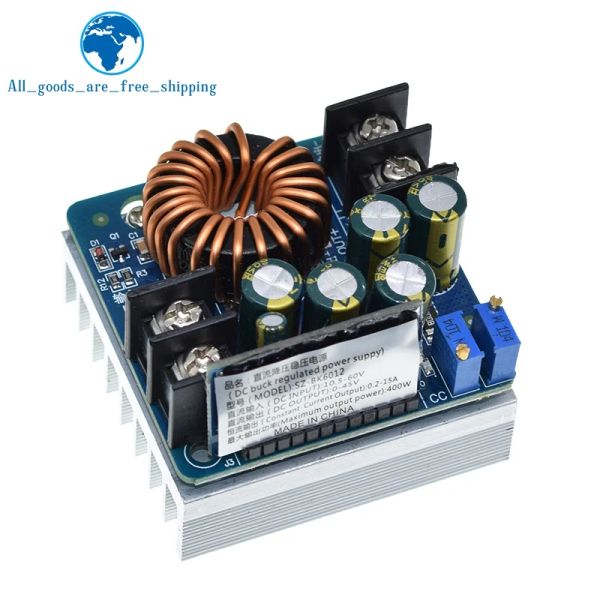 TZT DC-DC 400W 15A STEP DOW DOW BUCK CONVERTER DC 10V-60V в 0-45V Постоянное напряжение Константное ток регулируемый источник питания модуль питания