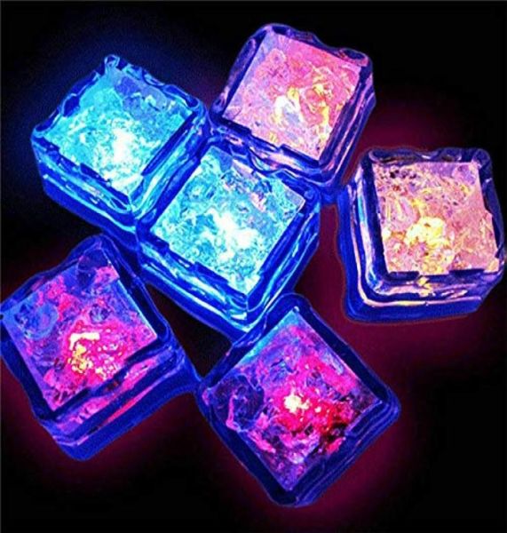 Cubi di ghiaccio a LED LIDUT multi -colore con luci mutevoli colorate tocco notturna LED Flash Ice Block3205783