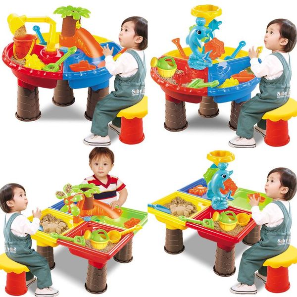 F62D Sand Hight Handalt Outdoor Garden Sandbox Set Table Table Kids Summer Beach