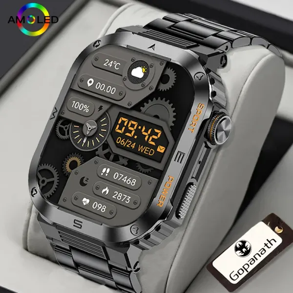 Смотреть военные умные часы для мужчин GPS Tracker Bluetooth Call Fitness Водонепроницаемые спортивные часы для женщин Xiaomi Huawei Android IOS 2023