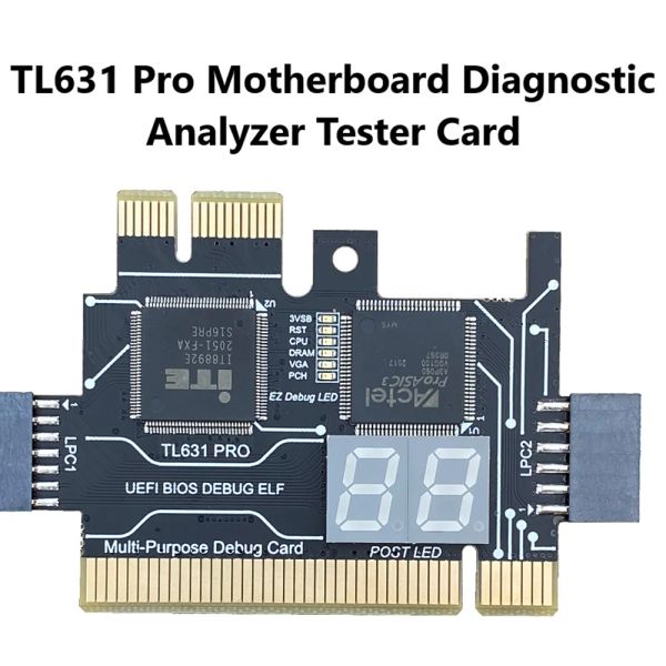 Kartlar TL631 Pro Çok Fonksiyonlu Masaüstü Dizüstü Dizüstü Bilgisayar LPCDEBUG POST CARD PCI PCI Mini PCIE Anakart Tanı Analizör Test Cihazı, A