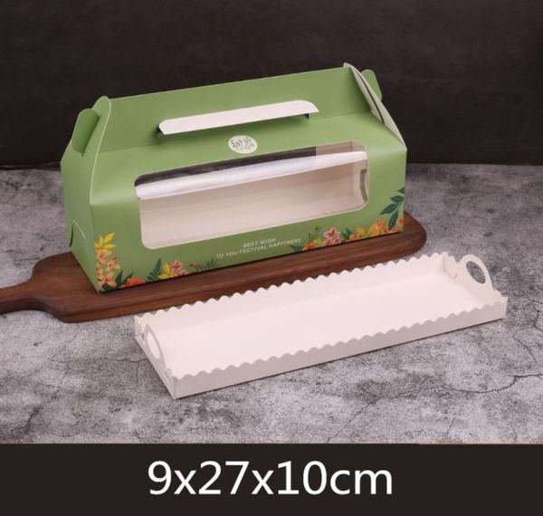 Imballaggio per torta da forno pacchetti portatili Western Cake Cheese Box Mousse Long Roll Stamping Gold Box Show Show Parte Y05257895057