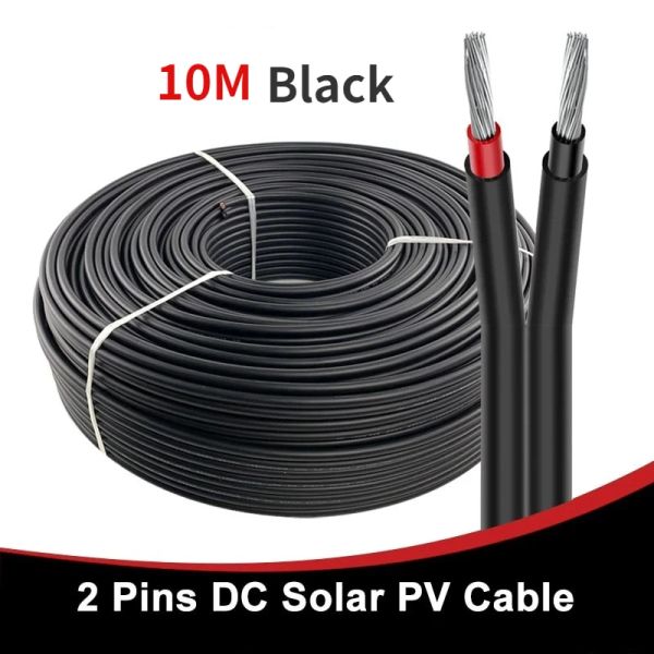 BLUSUNSOLAR 10METER DUPLE CORE 2X4/6MM2 (10/12AWG) CABO DE CABO DE PV preto de 10/12AWG) Condutor de cobre de cobre XLPE TUV Certificação TUV