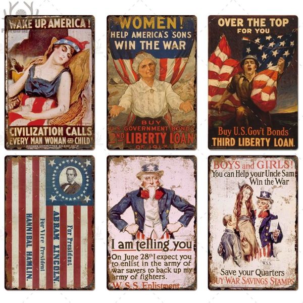 USA Metal Poster Poster Plaque Metal Vintage American in stile American Wall Decor per Man Cave Bar Pub Club Tin Sign DECORATIVE PLATE252Q