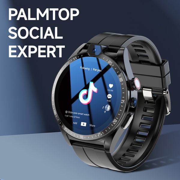 4G NET Smart Watch Men 4GB+128GB Android 9 SmartWatch Dual Camera 1000 мАч видео звонок Searttrate Sports Sim Wifi GPS Скачать приложение