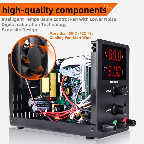 Alimentazione da Switching da laboratorio regolabile da AC a CC 30V 30V 60V 120V per laptop, riparazione e ricarica del PCB per computer cellulare