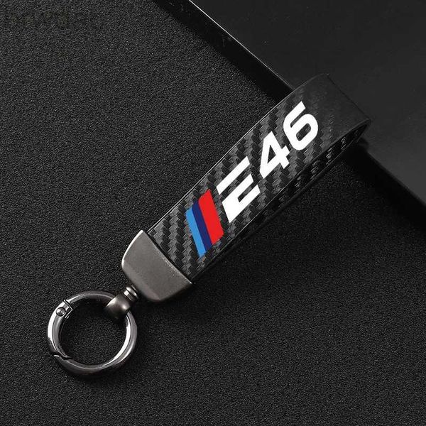 Anéis -chave Novo estilo de carro de fibra de carbono Custom Faça o chaveiro de chave de presente para BMW E28 E39 E46 E60 E61 E70 E90 E92 E93 Acessórios 240412