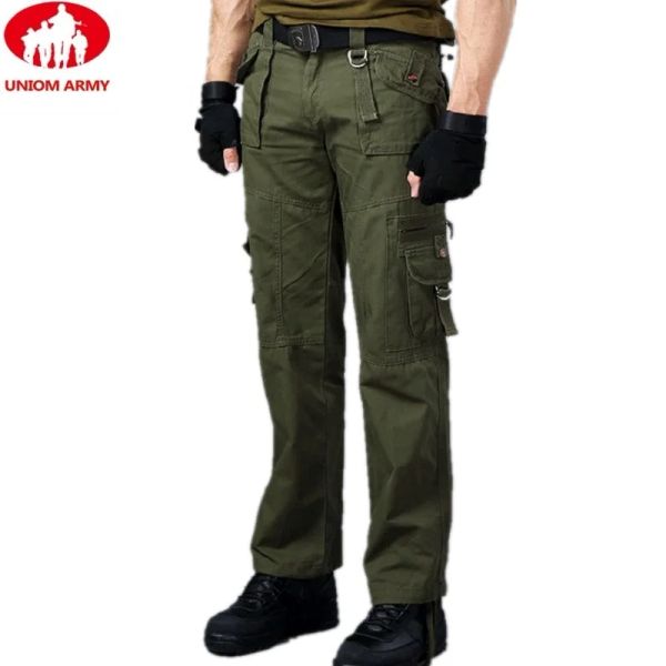 Calça roupas militares calças táticas de algodão calça de algodão calças de joelho com zíper de bolso macho de cargo 2022 novos corredores casuais